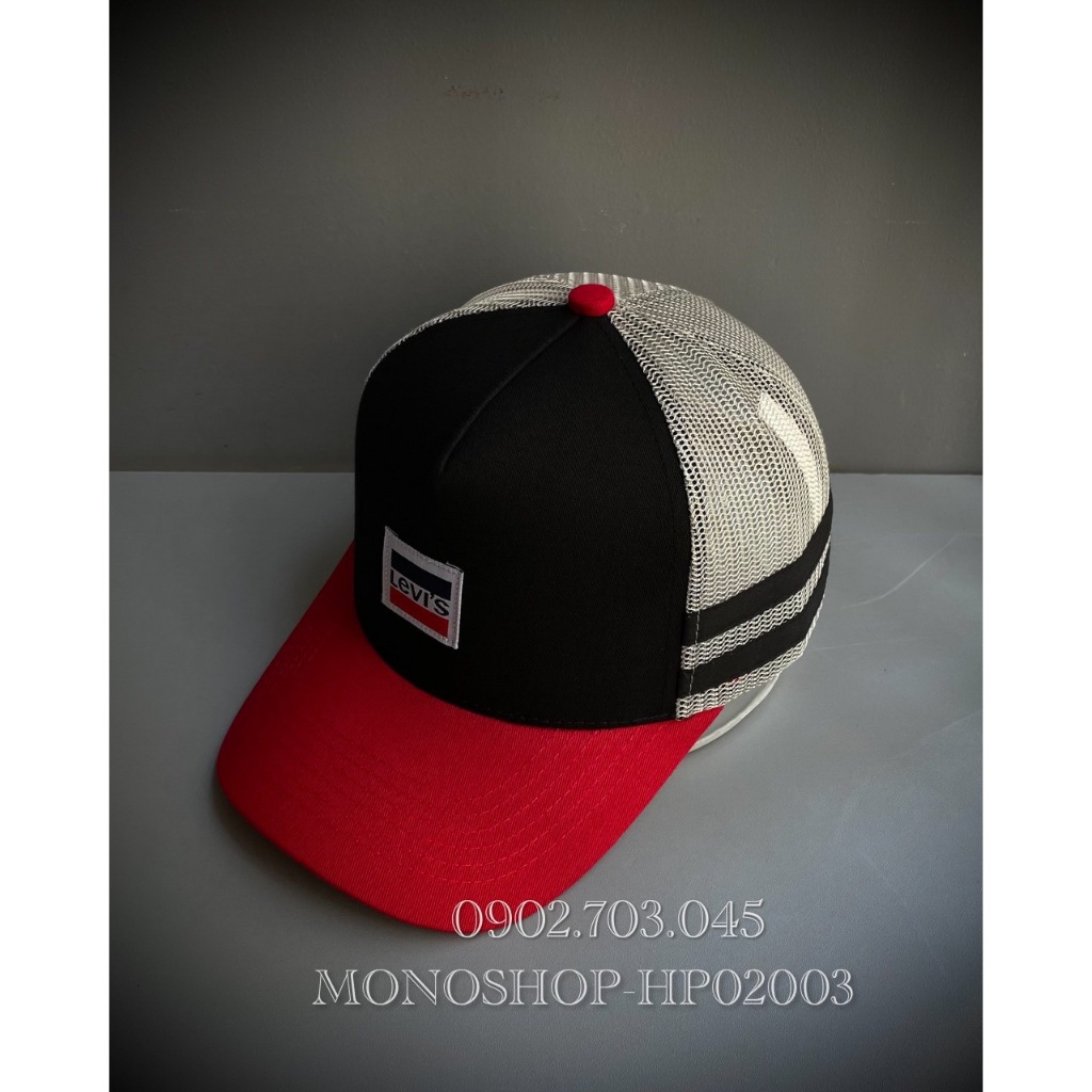 Mũ lưỡi trai Nón Kết Nam Nữ Kaki Lưới Sau Thoáng Nhẹ Logo L e  v i Ép Nhiệt Unisex HP02003