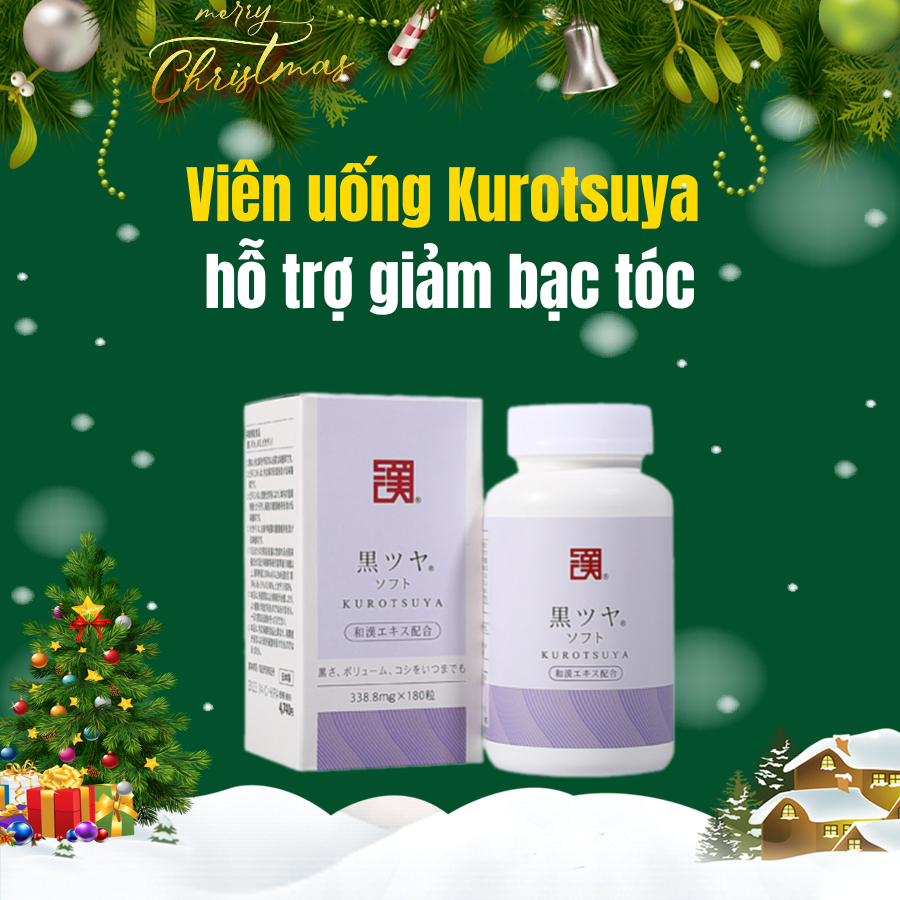 Viên uống Kurotsuya hỗ trợ giảm bạc tóc Nhật Bản 180 viên