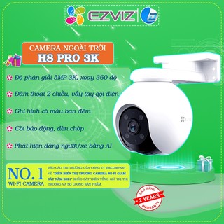Camera wifi ngoài trời Ezviz H8 PRO 3MP/5MP 3K siêu nét chính hãng, đàm thoại 2 chiều