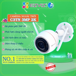  Camera wifi ngoài trời Ezviz C3TN 2MP/3MP 2K chính hãng, đàm thoại, màu ban đêm
