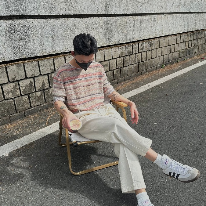 Áo thun tay dài chất linen gân basic