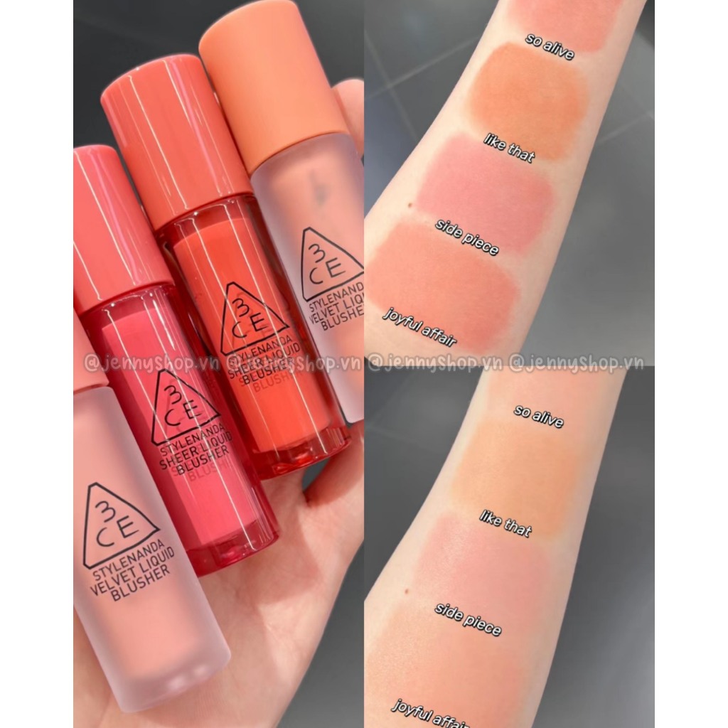 Má Hồng Dạng Kem 3CE Velvet/Sheer Liquid Blusher