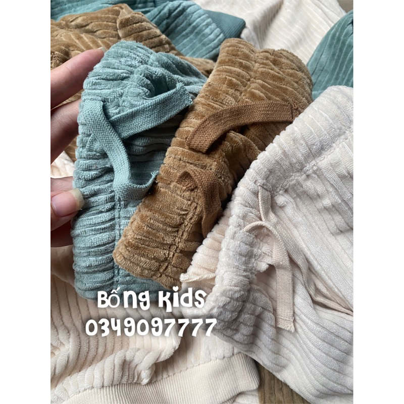 Bộ Nhung Bé Trai & Bé Gái Gân Basic HaM