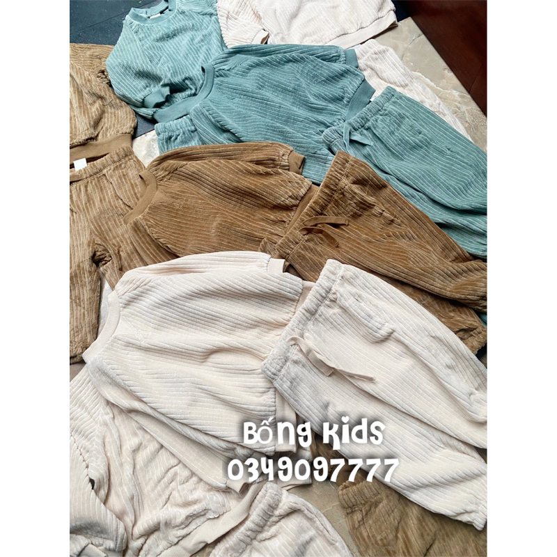 Bộ Nhung Bé Trai & Bé Gái Gân Basic HaM