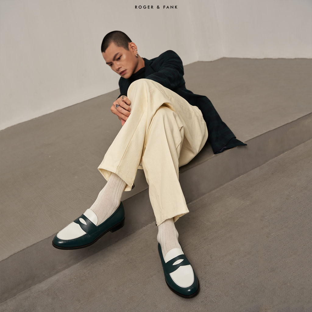 Giày Da Bê Cao Cấp Spectator Loafer Roger & Fank LF889