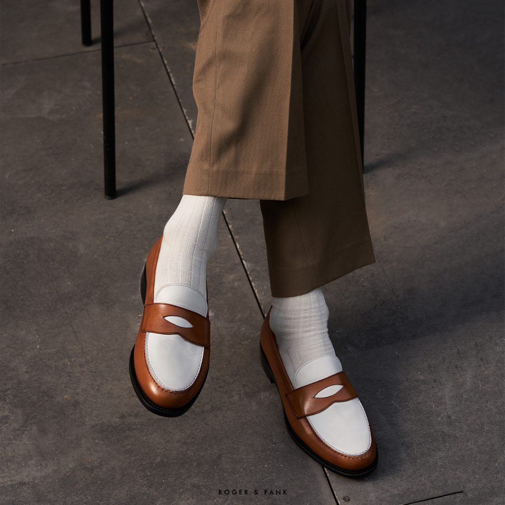 Giày Da Bê Cao Cấp Spectator Loafer Roger & Fank LF889