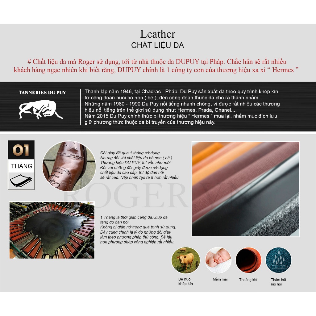 Giày Da Bê Cao Cấp Spectator Loafer Roger & Fank LF889