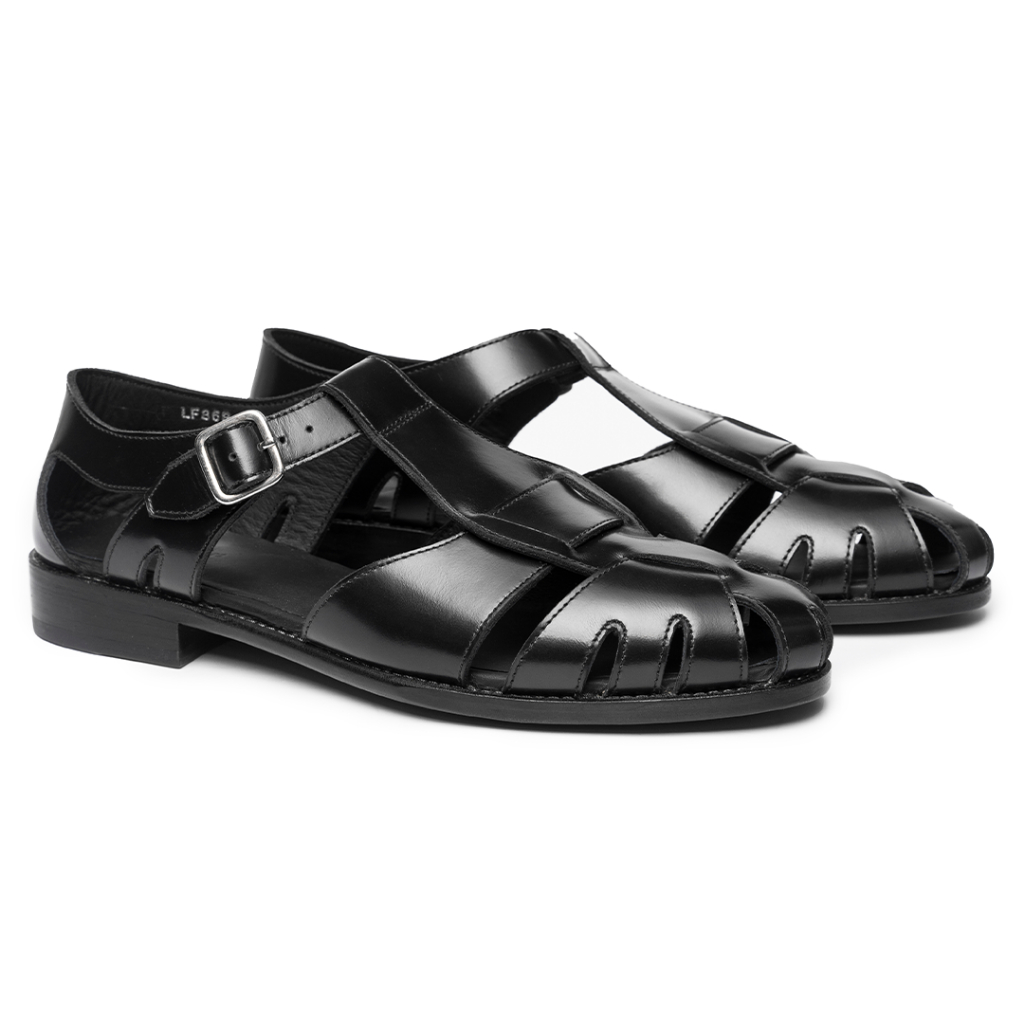 Sandals Nam Quai Ngang Da Bê Cao Cấp Roger & Fank LF868