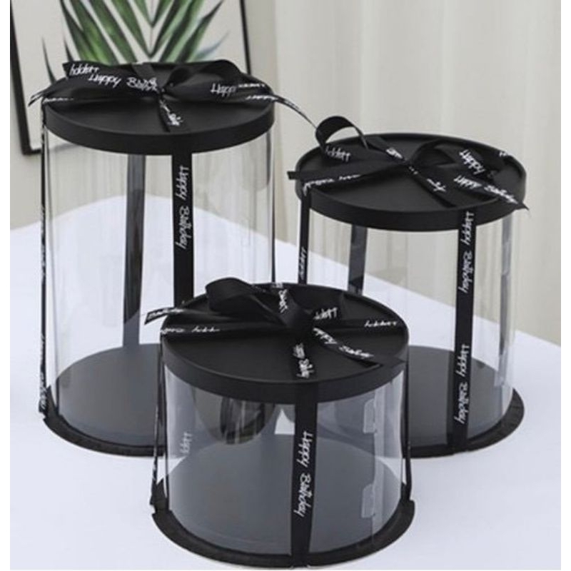 Hộp mica trụ tròn 4 tầng đựng bánh kem, hoa, quà tặng