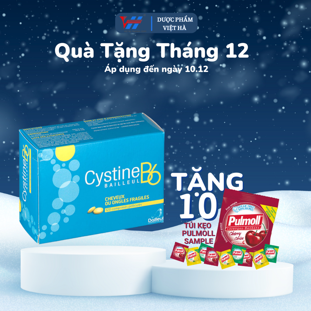 Cystine B6 hỗ trợ rụng tóc và loạn dưỡng móng Hộp 1 vỉ /20 viên CỦA PHÁP DATE 2025