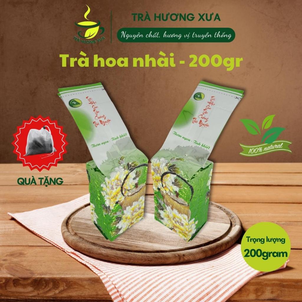 Trà xanh Tân Cương Thái Nguyên hương hoa nhài gói 200g Chè Thái Nguyên móc câu nõn tôm đặc biệt Trà Hương Xưa HX03