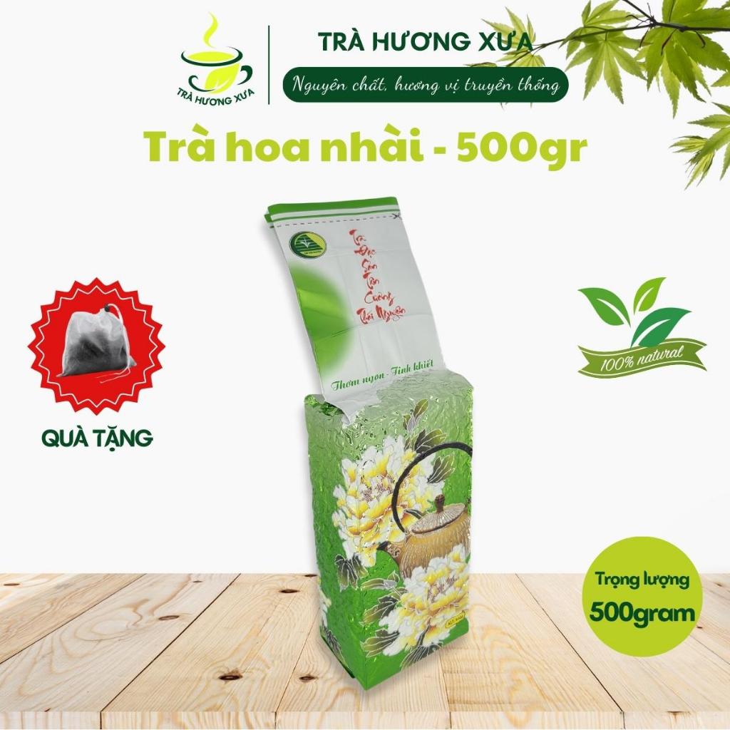 Trà xanh Tân Cương Thái Nguyên hoa nhài gói 500gr Chè Thái Nguyên nõn tôm hương vị truyền thống Trà Hương Xưa HX03