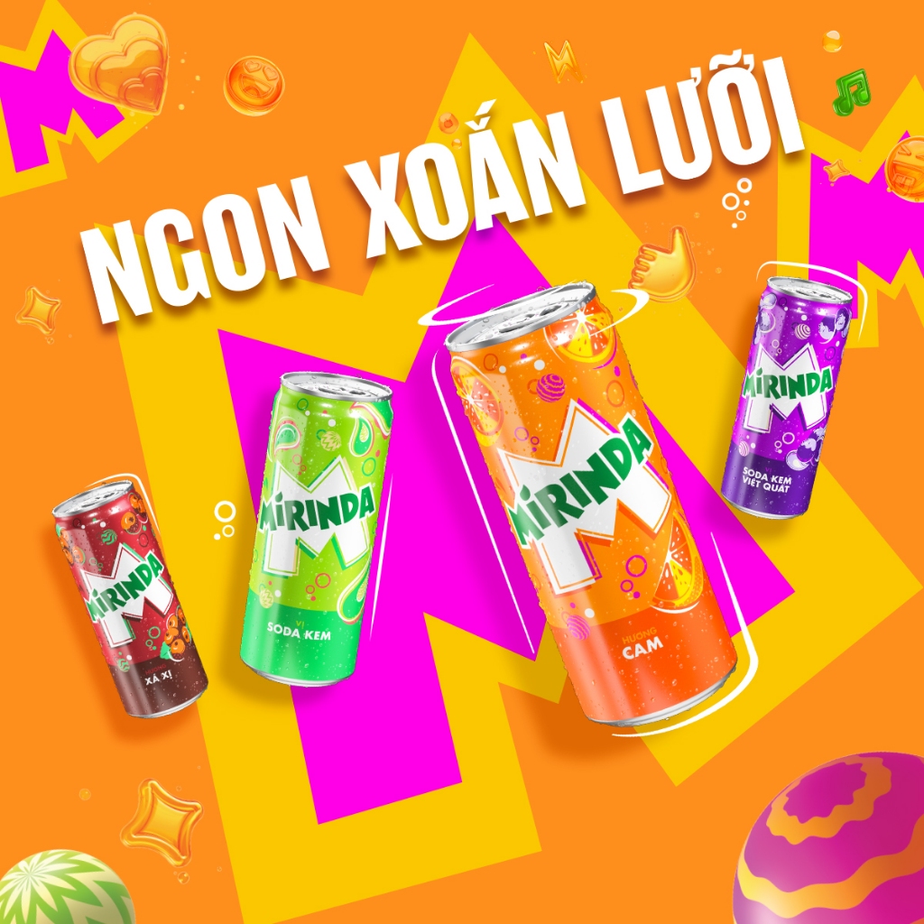 [CHỉ 25.12][Deal Sốc Kèm Nón]Thùng 24 Chai Nước Ngọt Có Gaz Mirinda Soda Kem (390ml/chai)