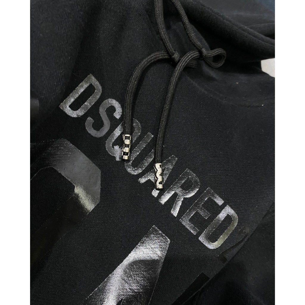 Áo Hoodie DSQ Nam Thêu Logo Chữ Da Siêu Đẹp - Áo Hoodie DSQ Nỉ Bông Thêu Logo Chữ Da Cực Nét