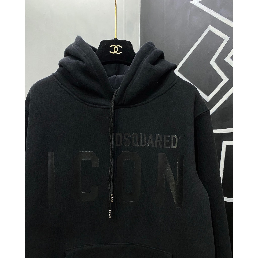 Áo Hoodie DSQ Nam Thêu Logo Chữ Da Siêu Đẹp - Áo Hoodie DSQ Nỉ Bông Thêu Logo Chữ Da Cực Nét