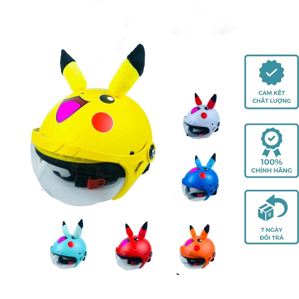 Mũ Bảo Hiểm Pikachu Có Kính, Cho Bé Từ 1 đến 4 Tuổi