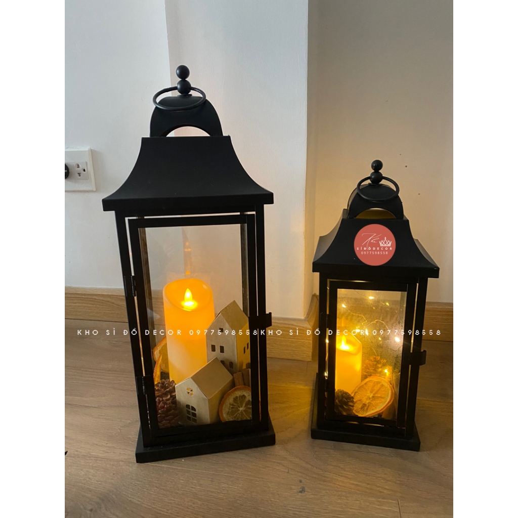 Bộ 2 Lồng Nến Đèn Bão Chữ Nhật Trắng/Đen Trang Trí Sự Kiện Cưới Hỏi, Homestay, Nhà Hàng, Khách Sạn, Tiệc Noen - LN008