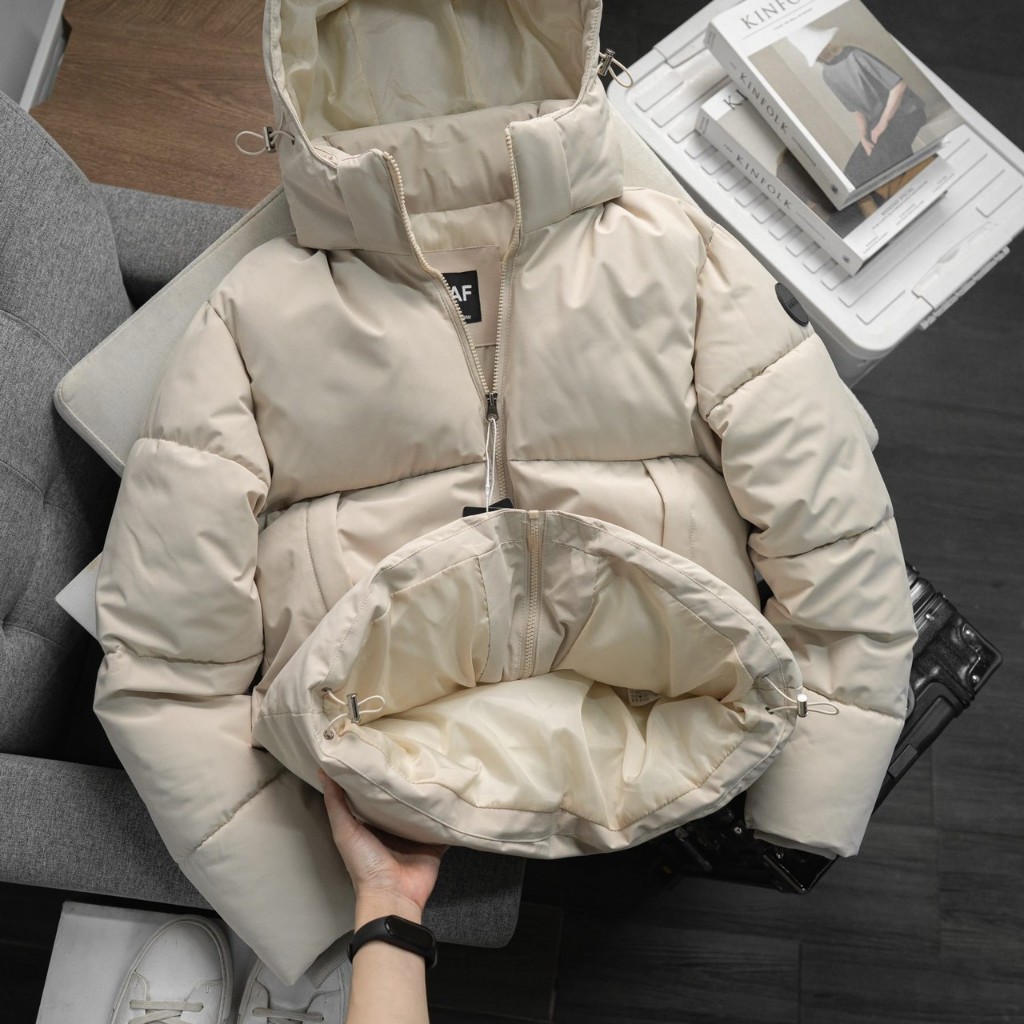 Áo khoác Pakar Jacket Phao, Chần bông dày dặn đầm tay, mũ tháo dời, tay bo, có dây điều chỉnh, Hàng VNXK - AP31