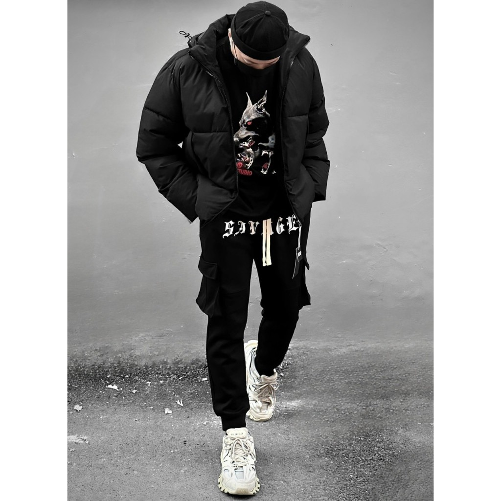 Áo khoác Pakar Jacket Phao, Chần bông dày dặn đầm tay, mũ tháo dời, tay bo, có dây điều chỉnh, Hàng VNXK - AP31