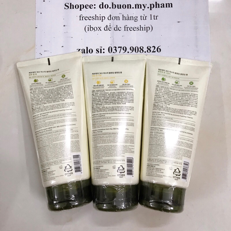 Sữa rửa mặt The Face Shop Herb Day 365 Cleansing Foam TFS SRM làm sạch da sâu 170ml