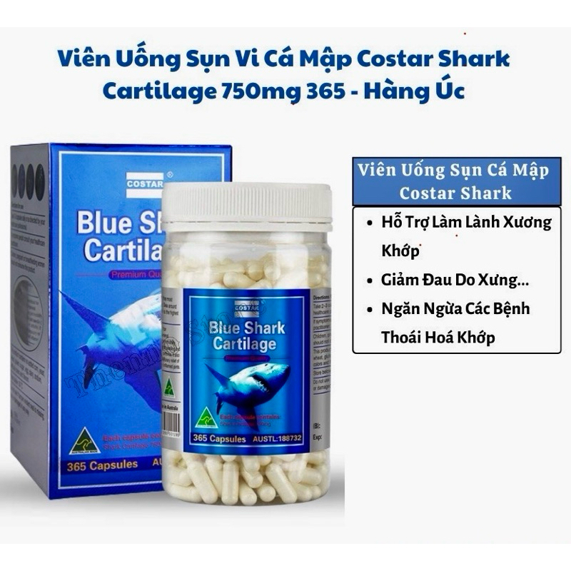 Date 2026 - Viên uống sụn cá mập Costar Shark Cartilage 750mg 365 viên