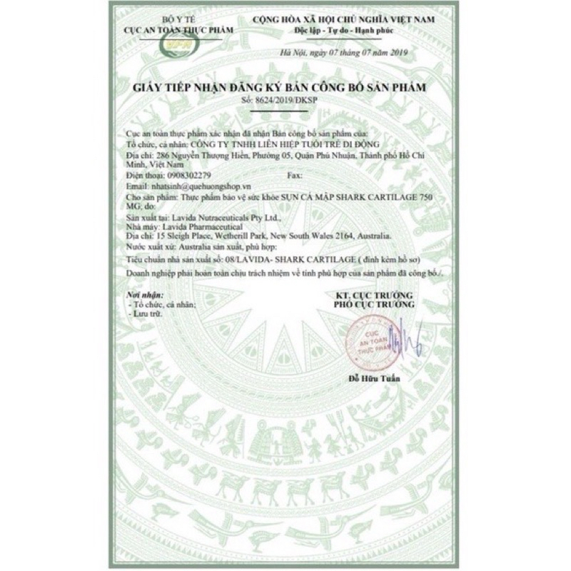 Date 2026 - Viên uống sụn cá mập Costar Shark Cartilage 750mg 365 viên