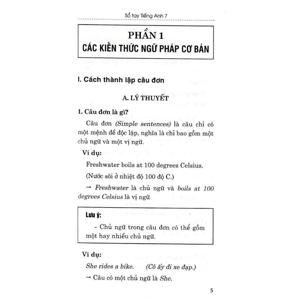 Sách - Sổ Tay Tiếng Anh Lớp 7  - HA