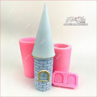 Khuôn silicon Tòa Lâu Đài lớn đổ tạo hình cho bánh rau câu 3D, 4D