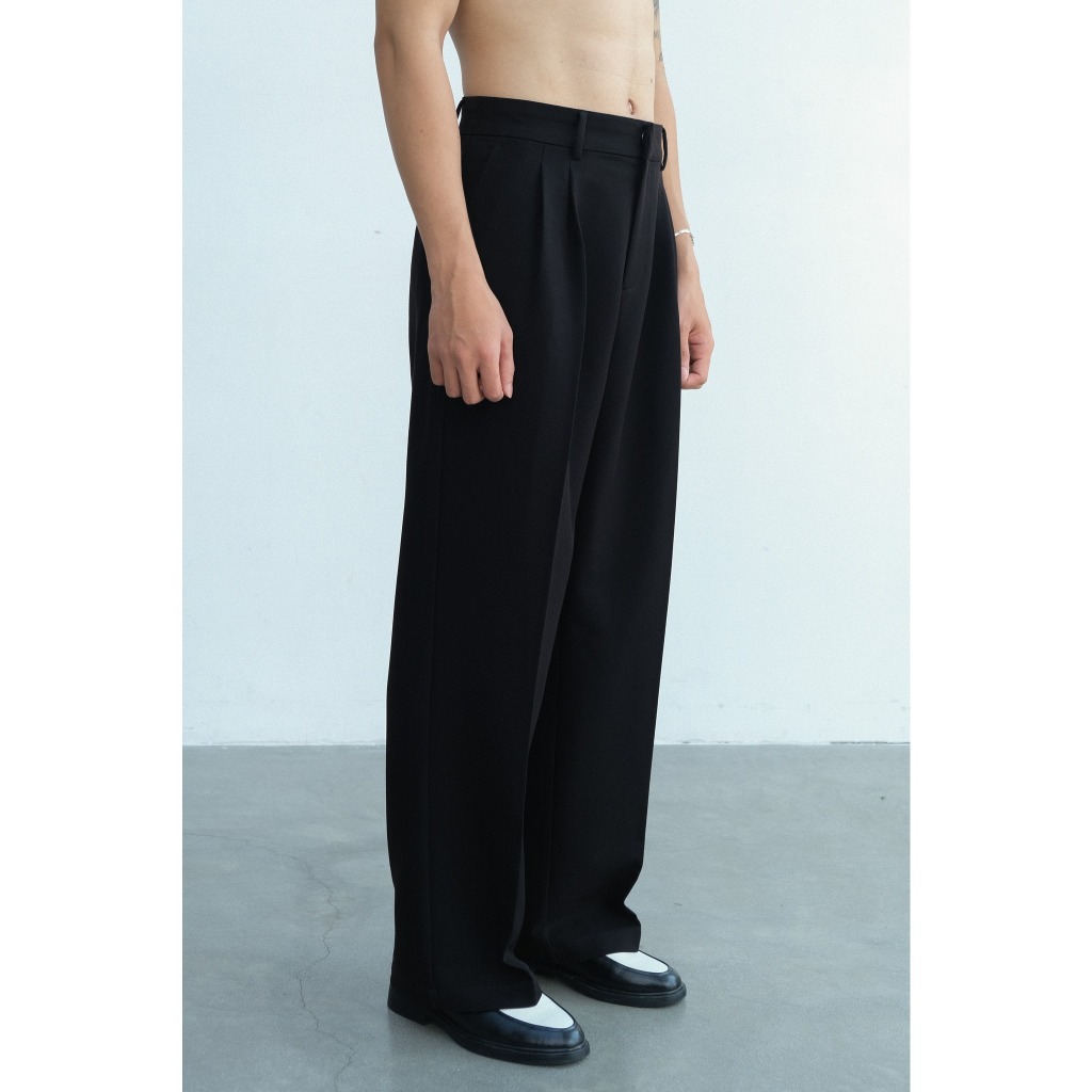 Quần Âu Cạp Cao Form Rộng - Best Seller Wide Leg Trousers B Brown