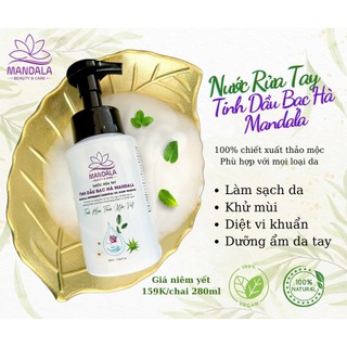 Combo 3 nước rửa tay bạc hà mandala 280ml làm sạch, dưỡng ẩm da tay mandala