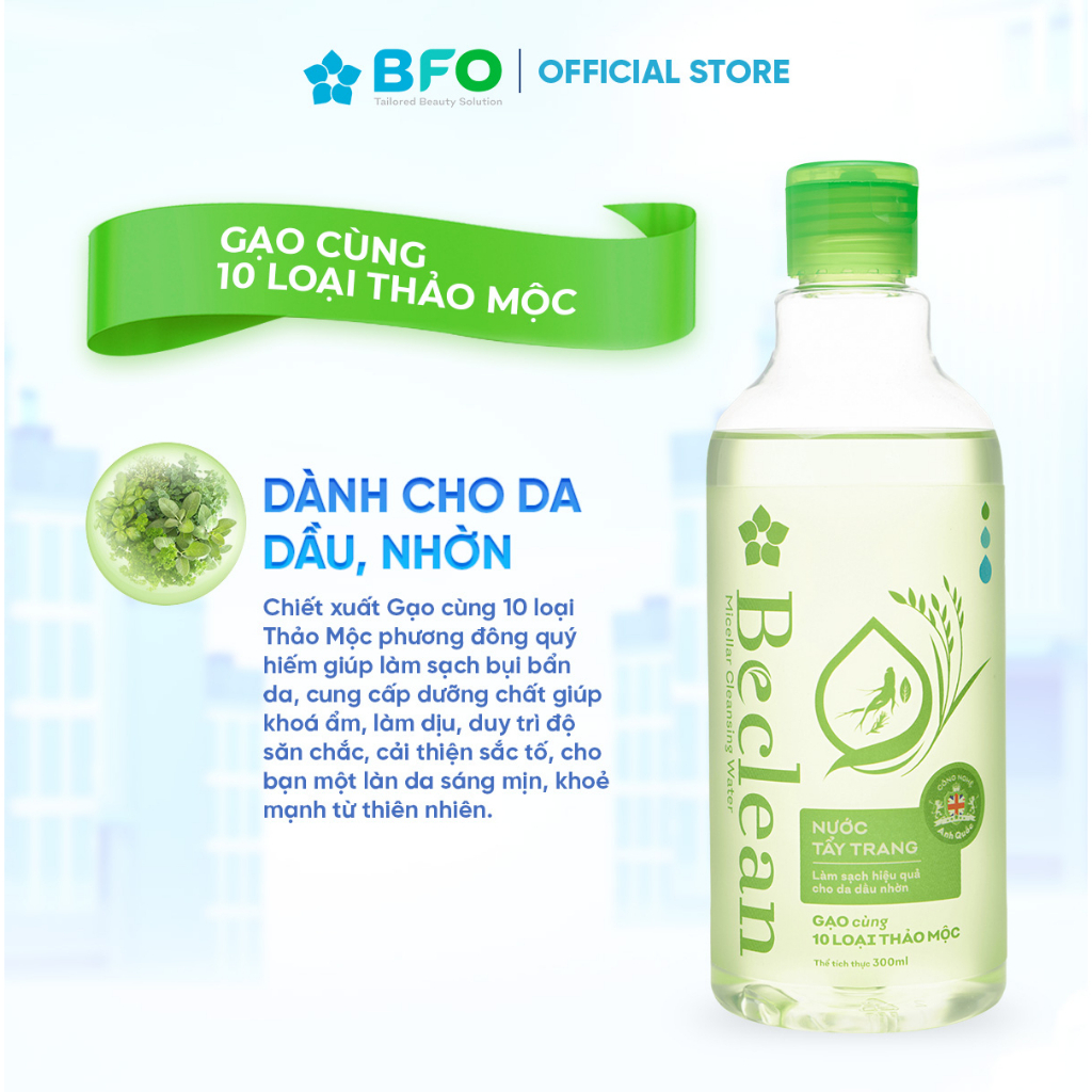 Nước Tẩy Trang BFO Giúp Làm Sạch Sâu Cho Làn Da Dịu Nhẹ - 300ml & 100ml