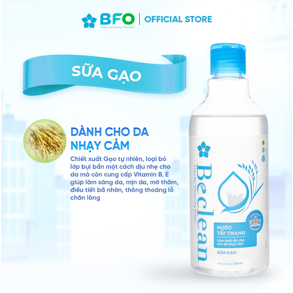 Nước Tẩy Trang BFO Giúp Làm Sạch Sâu Cho Làn Da Dịu Nhẹ - 300ml & 100ml