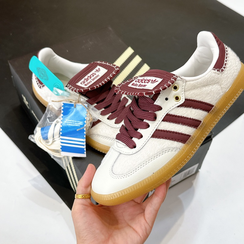 Giày Sneaker Das Originals x Wales Bonner Samba Pony Tonal White