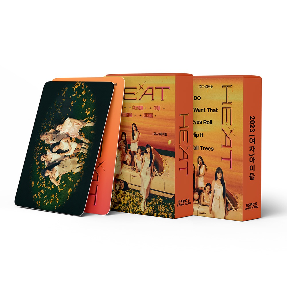 Trọn bộ 55 Lomo Card Bo Góc I-DLE HEAT