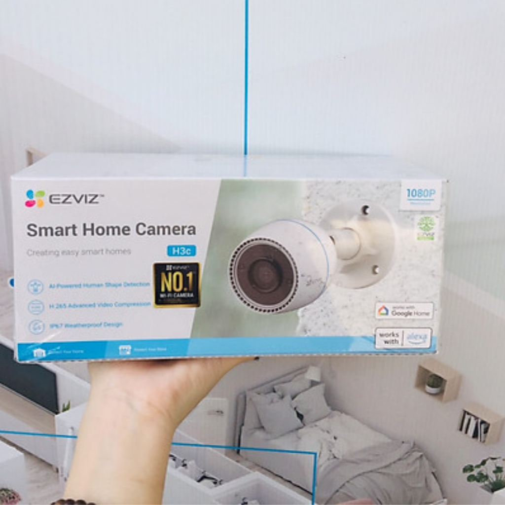 H3C | Camera Wifi Ezviz H3C 1080P Full HD, Chạy ngoài trời, Full HD 1080P, Có MIC, Hồng ngoại