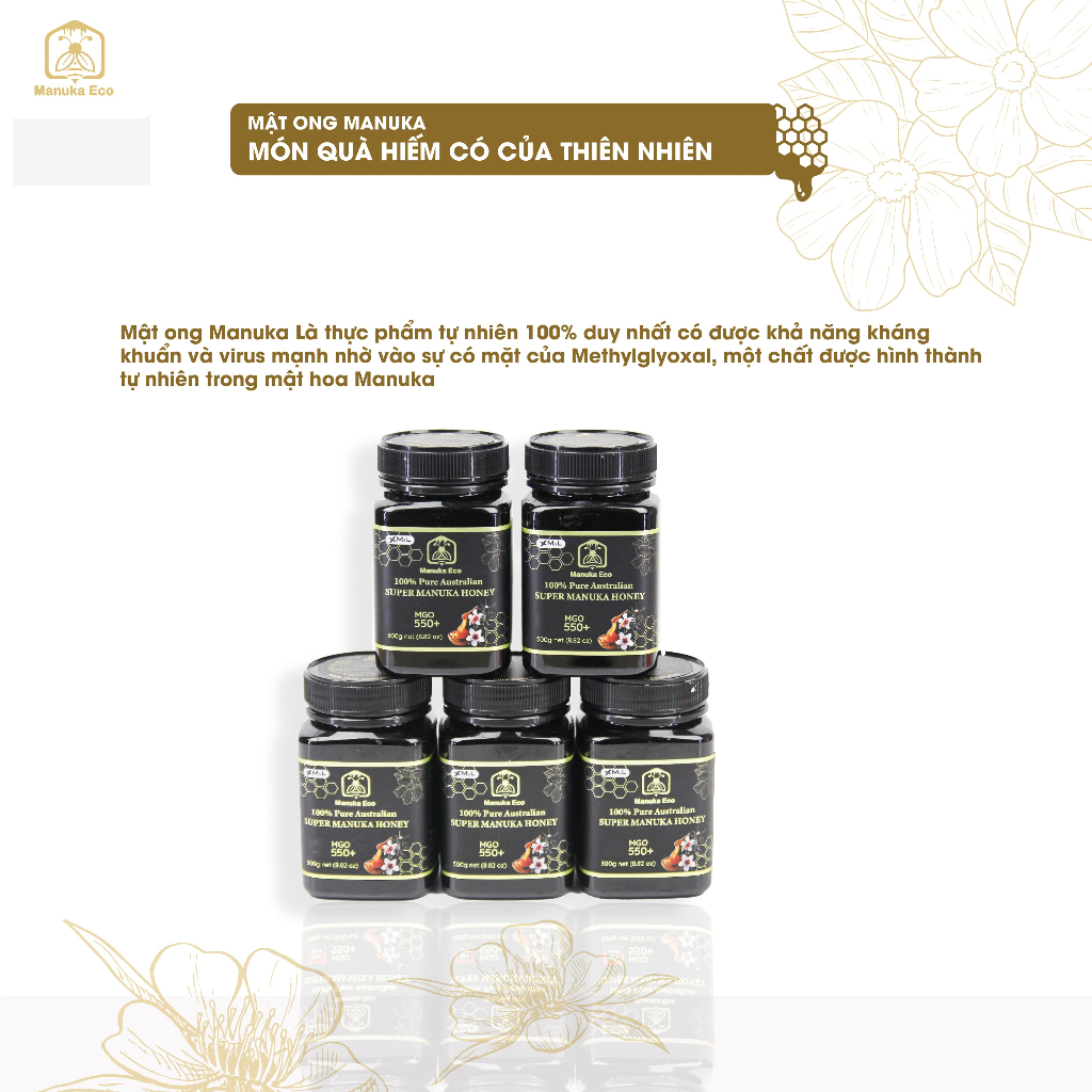 Mật ong Manuka Úc MGO 550+/250g - nhập khẩu chính hãng manuka honey