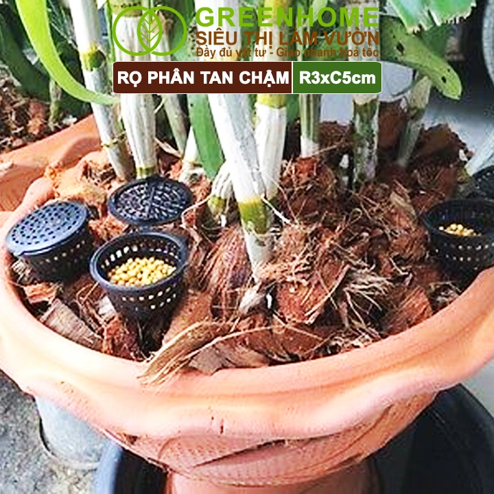 10 Rọ Đựng Phân Tan Chậm Greenhome, R3xC5cm, Dụng Cụ Làm Vườn, Cắm Chậu, Tiện Lợi, Tiết Kiệm Phân Bón, Dễ Sử Dụng