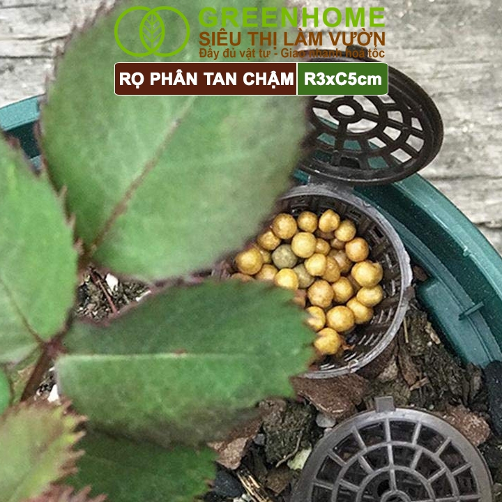 10 Rọ Đựng Phân Tan Chậm Greenhome, R3xC5cm, Dụng Cụ Làm Vườn, Cắm Chậu, Tiện Lợi, Tiết Kiệm Phân Bón, Dễ Sử Dụng