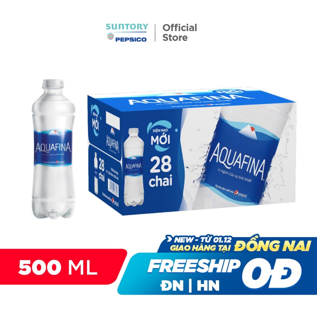 [HỎA TỐC] Thùng 28 Chai Nước tinh khiết Aquafina (500ml/chai)