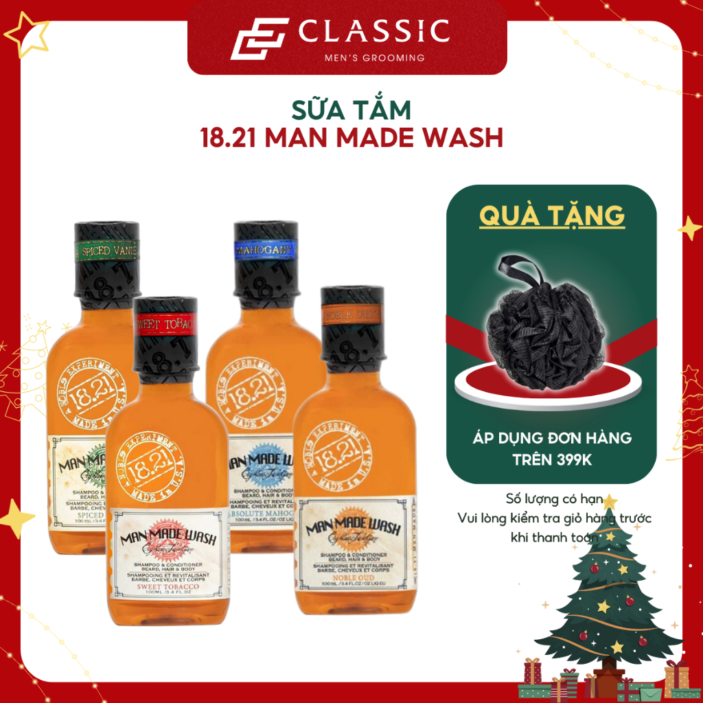 Sữa Tắm Gội 18.21 Man Made Wash Travel Size 100ml