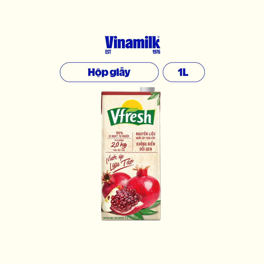 Nước trái cây vị lựu táo Vfresh - Hộp 1L