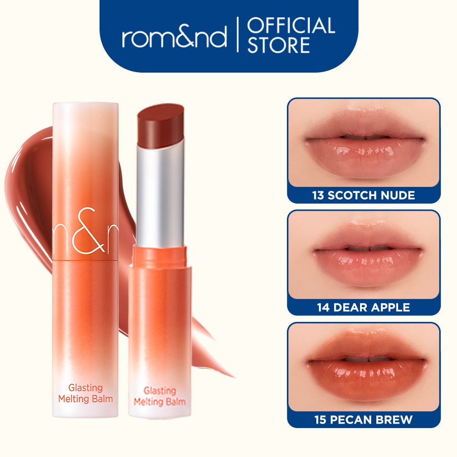 [Rom&nd] [DUSTY on the NUDE] Son dưỡng màu tint Romand Glasting Melting Balm 3.5g