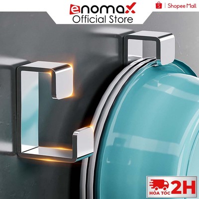 Móc treo Enomax treo thau, chậu, rổ, chất liệu nhôm hàng không chống gỉ, Bảo hành 10 năm - tặng kèm keo dán (Eno 0118)
