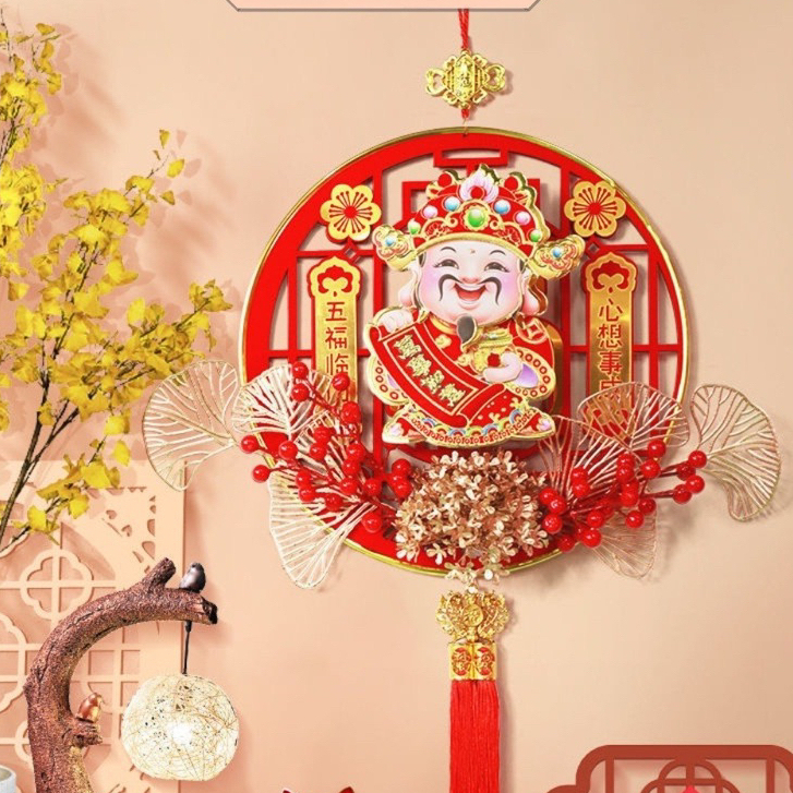 Dải Treo Thần Tài Lắc Đầu Gọi Tài Lộc Đồ Trang Trí Tết Thần Tài Treo Cửa May Mắn Tết Decor Nhà Cửa 2024