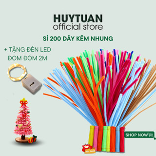 Kẽm nhung làm hoa mix màu sỉ 200 sợi làm cây thông noel mini Sợi dây kẽm nhung lông làm hoa tulip