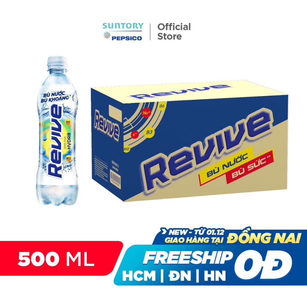 Thùng 24 Chai Nước Giải Khát Revive (500ml/chai)