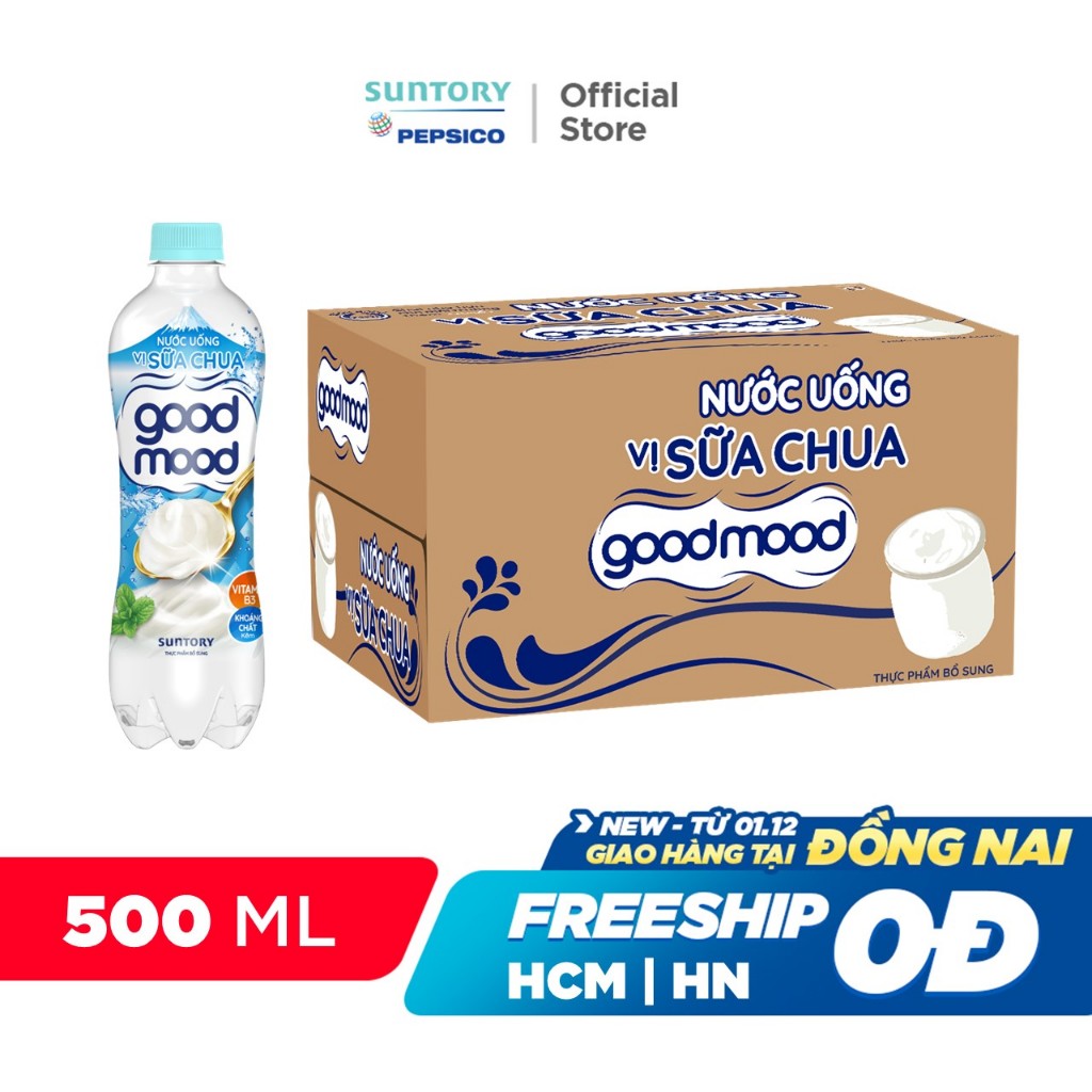 [HỎA TỐC] Thùng 24 Chai Nước Uống Vị Sữa Chua Goodmood (450ml/chai)