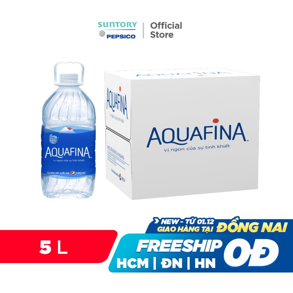 Thùng 4 Chai Nước tinh khiết Aquafina (5L/chai)