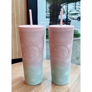Ly Starbucks mẫu sò Ombre Hồng - Xanh siêu phẩm 2023