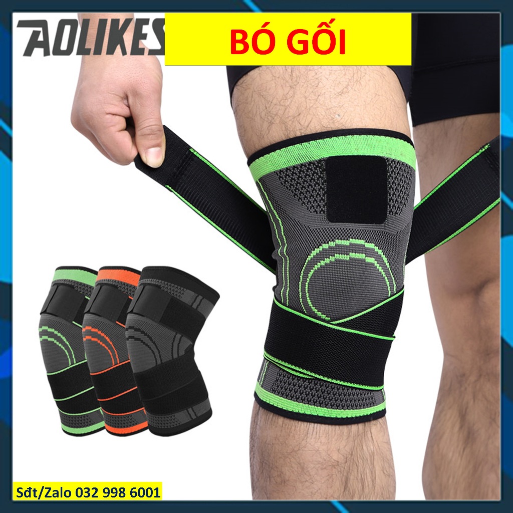 Bó gối thể thao Aolikes 7720 Bó gối đá bóng thể thao  Xỏ gối co giãn 4 chiều quấn bảo vệ gối magic1